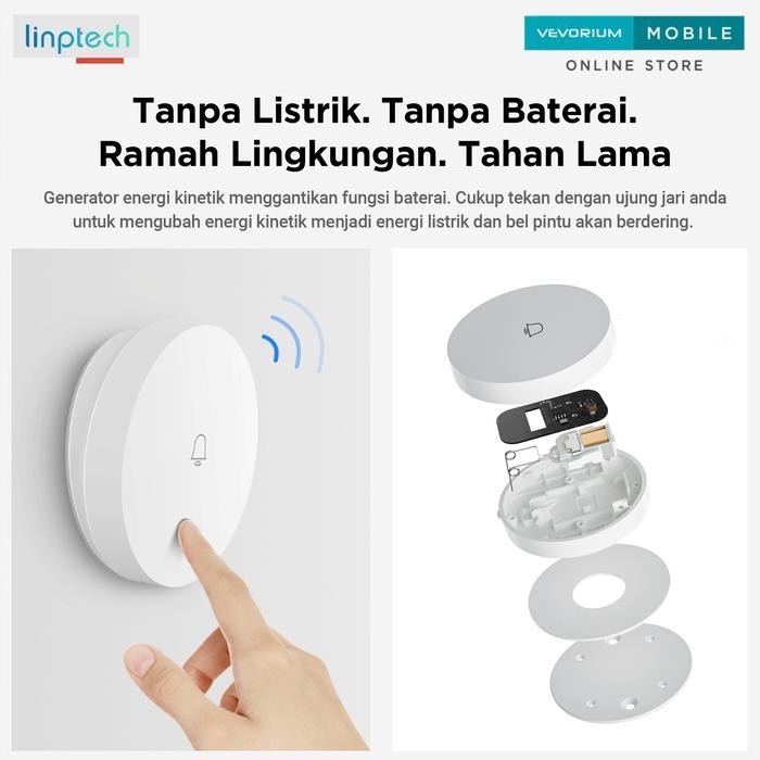 Xiaomi Linptech Bel Rumah Tanpa Baterai Tanpa Listrik Tanpa Kabel
