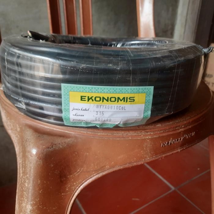 Kabel Listrik Hyo Hy0 3X1,5 3X1.5 Kabel Serabut Hitam