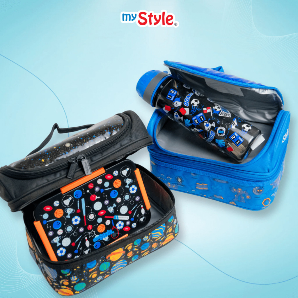 My Style TM 2331 Cat and Dog Double Decker Lunch Bag Glitter Finishing Material ) - Tas Bekal Tempat