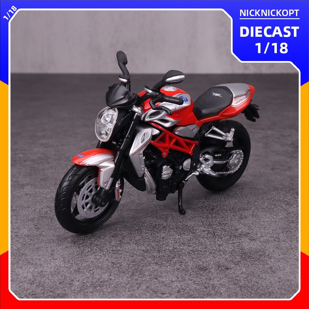 Burago 1:18 MV Agusta Brutale 1090RR red Skala Diecast Mainan Koleksi Miniatur Motor
