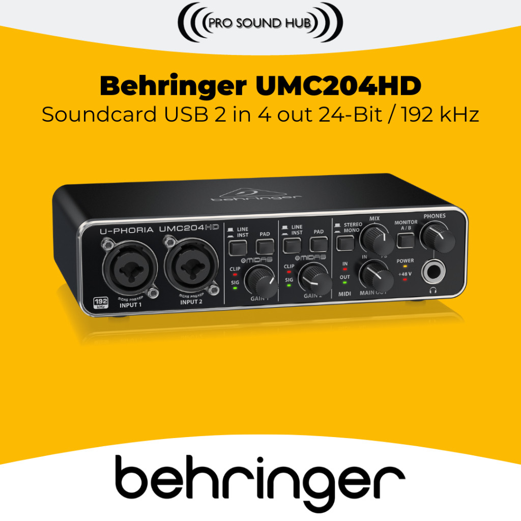 Behringer UMC204HD UMC204 UMC-204 UMC 204 HD Soundcard USB Interface