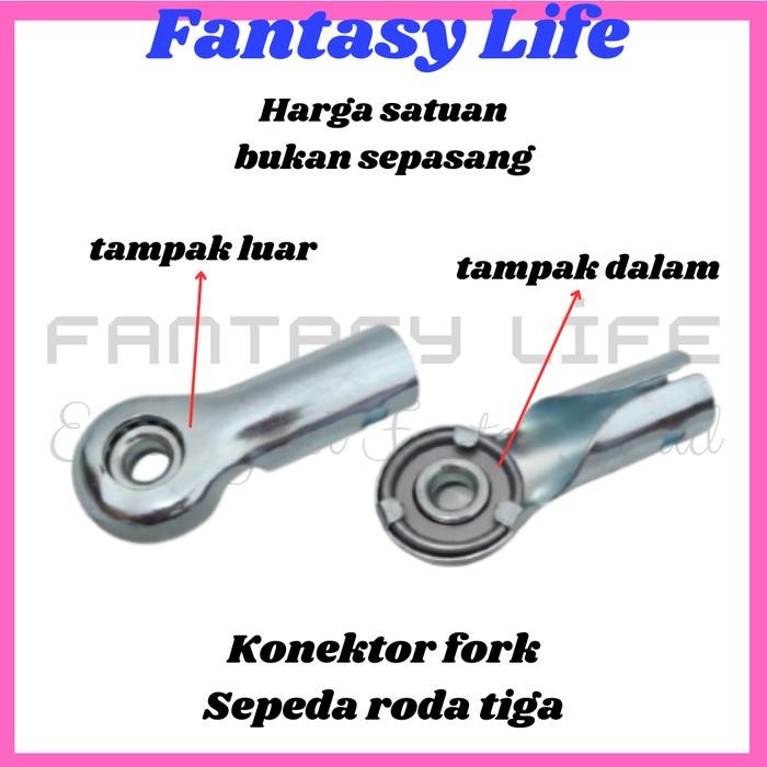 CUCI GUDANG.. KONEKTOR PLAT BESI ADAPTOR TAHANAN BAN DEPAN KE FORK SEPEDA RODA TIGA