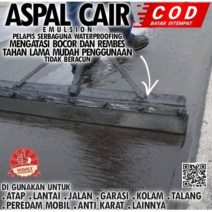 Ready Aspal Cair Waterproof Siap Pakai Pelapis Atap Rumah Dak Beton Cor Genteng Kolam Dll Terlaris'