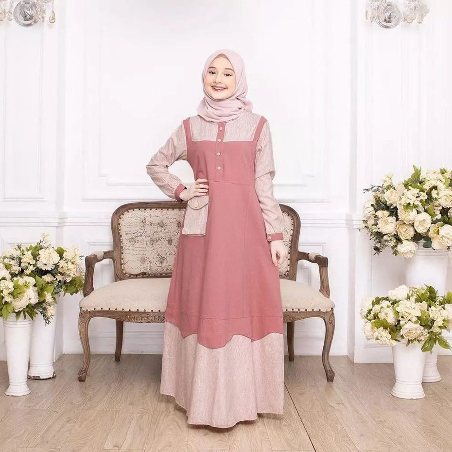 Gamis Anak Perempuan Ghamis Lebaran Cewek Syari Pondok Pesantren Seragam Ngaji Terbaru 2025 Santriwa