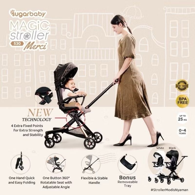 RB22 SUGAR BABY STROLLER MERCI 530 BLACK