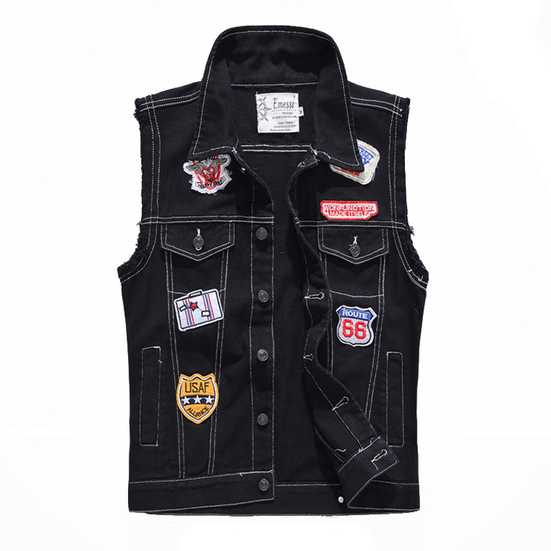 Summer Men'S Denim Vests Fashion Men Hip Hop Streetwear Sleeveless Jacket Male Cotton Punk Party