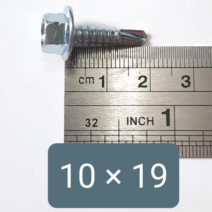 Baut Roofing Baja Ringan 10 19 Isi 100Pcs / Baut Skrup Baja Ringan