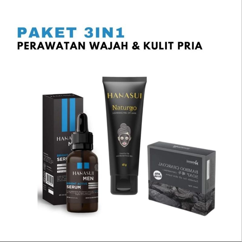 Sari Paket HANASUI MEN Perawatan Wajah Untuk Pria/Skincare Pria Hanasui