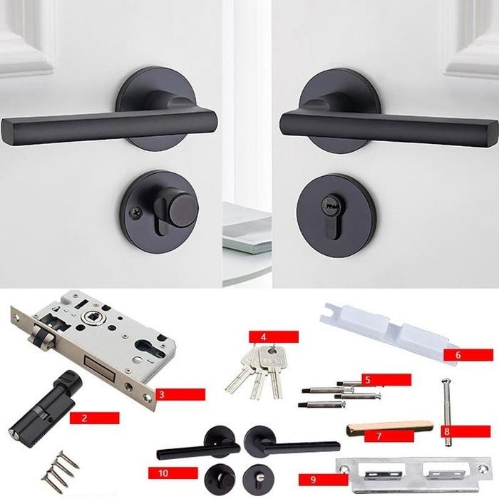 KUNCI PINTU MISAH / KUNCI PINTU SET STAINLESS STEEL /GAGANG PINTU PISAH / HANDLE PISAH PINTU RUMAH /