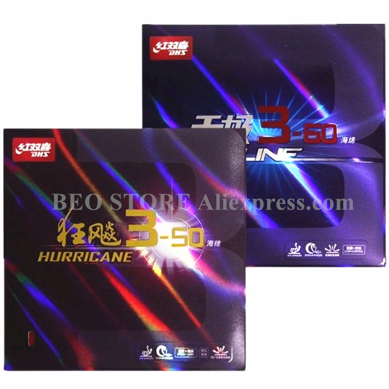 Dhs Hurricane 3-50 Skyline 3-60 Pips-In Table Tennis Rubber Control Loop Original Dhs Ping Pong