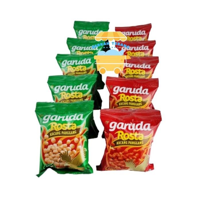 

GARUDA ROSTA Kacang Panggang 10 pcs x 12gr Rasa Bawang Pedas Jagung Bakar All Varian Rasa Snack