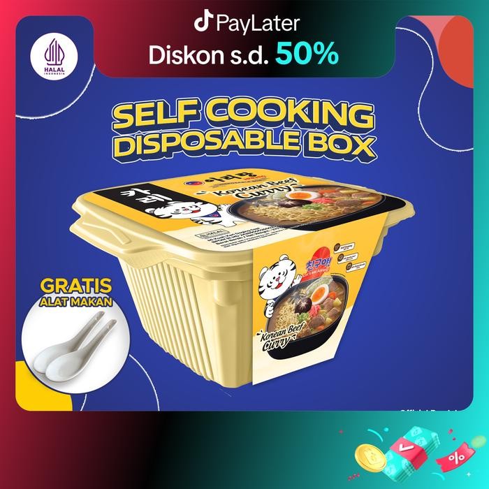 

Ready JT Arirang Self Cooking Disposable Box Korean Beef Curry + Sendok Keramik