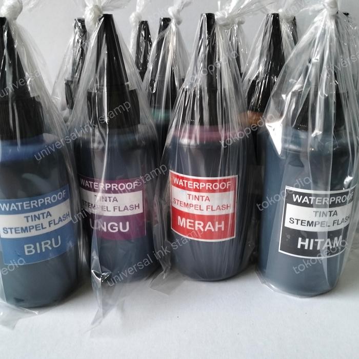 

TINTA STEMPEL WARNA FLASH WATERPROOF,TINTA PERMANEN,ANTI LUNTUR 100 ML