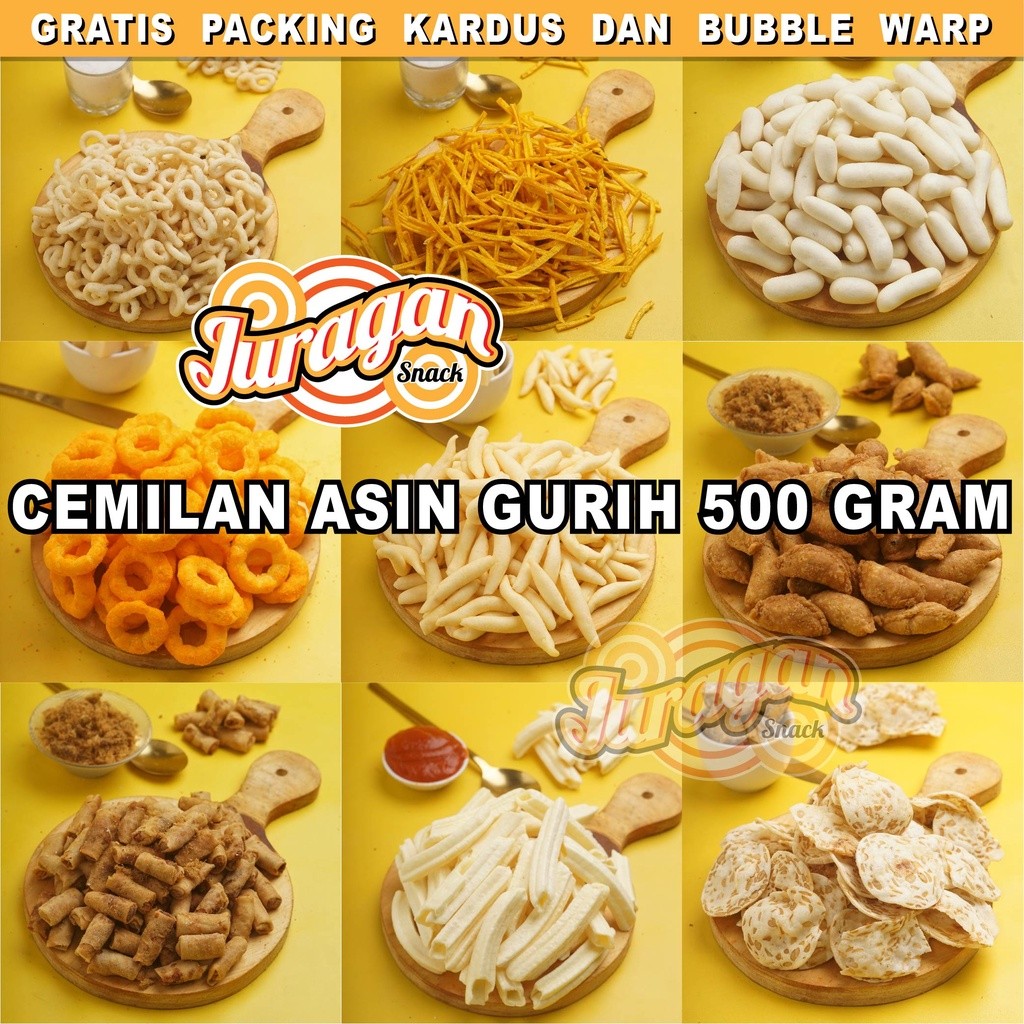 

waw SNACK KILOAN ASIN GURIH 500 GRAM makanan ringan jajanan cemilan camilan pedas asin gurih murah