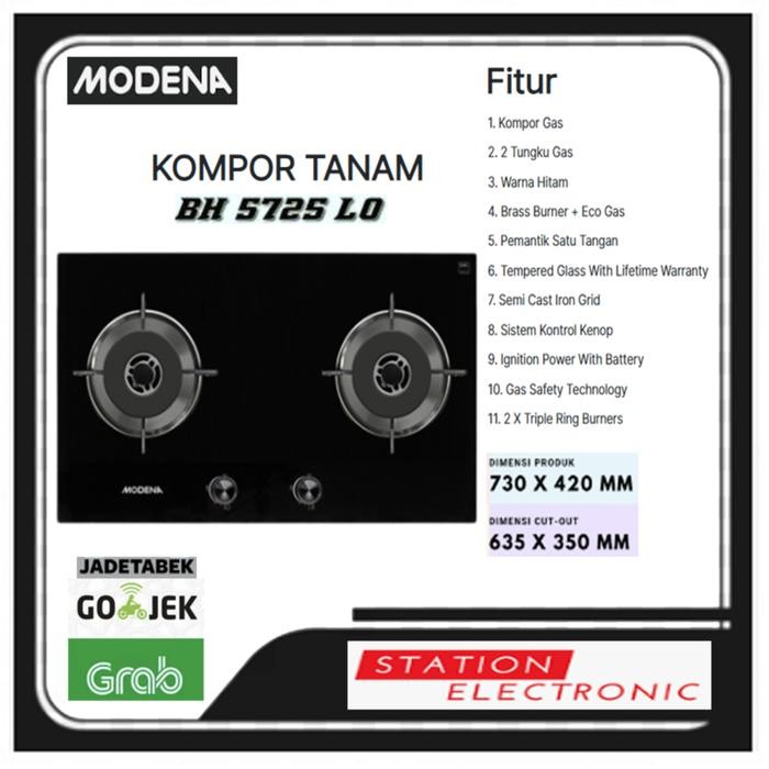 MODENA Kompor gas tanam BH 5725LO/BH 5725 LO/BH-5725LO / JNE