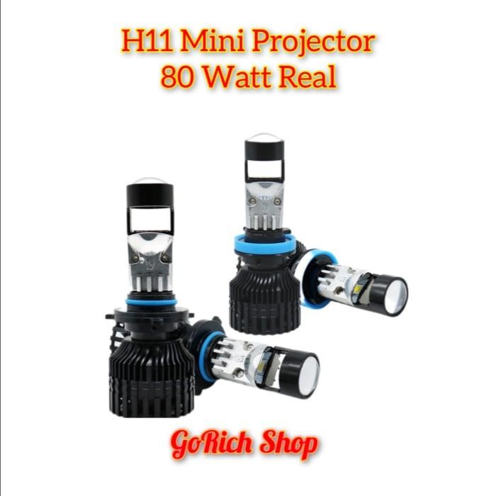 Led Foglamp Headlamp H11 Mini Projector Bi Led A80S Super Terang