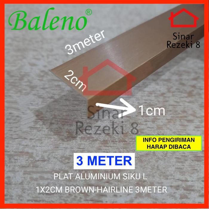 Plat Aluminium Siku L Brown HL 10 x 20 Baleno / List Edging Lis Strip