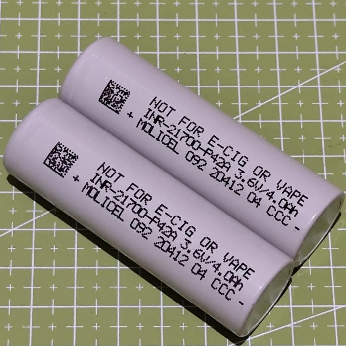 BATERAI LI-ION MOLICEL INR 21700 P42A 45A 4200MAH ORIGINAL