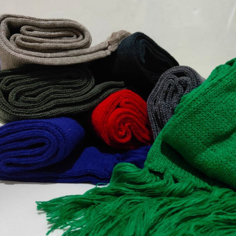 Syal polos rajut handmade dewasa scarf shawl SYAL-POLOS