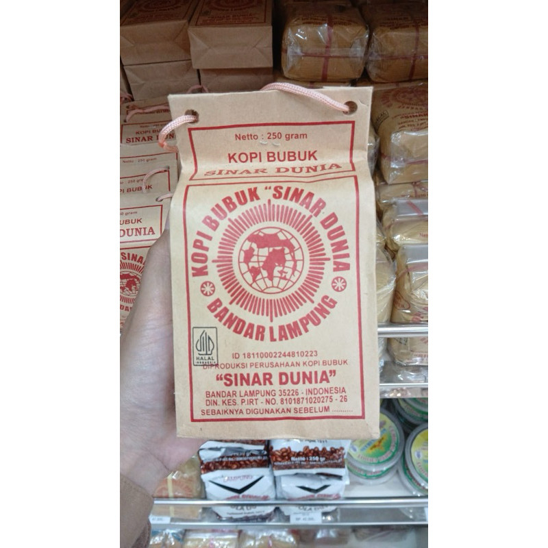 

PROMO 250GR KOPI LAMPUNG CAP SINAR DUNIA BUBUK HALUS ROBUSTA LAMPUNG