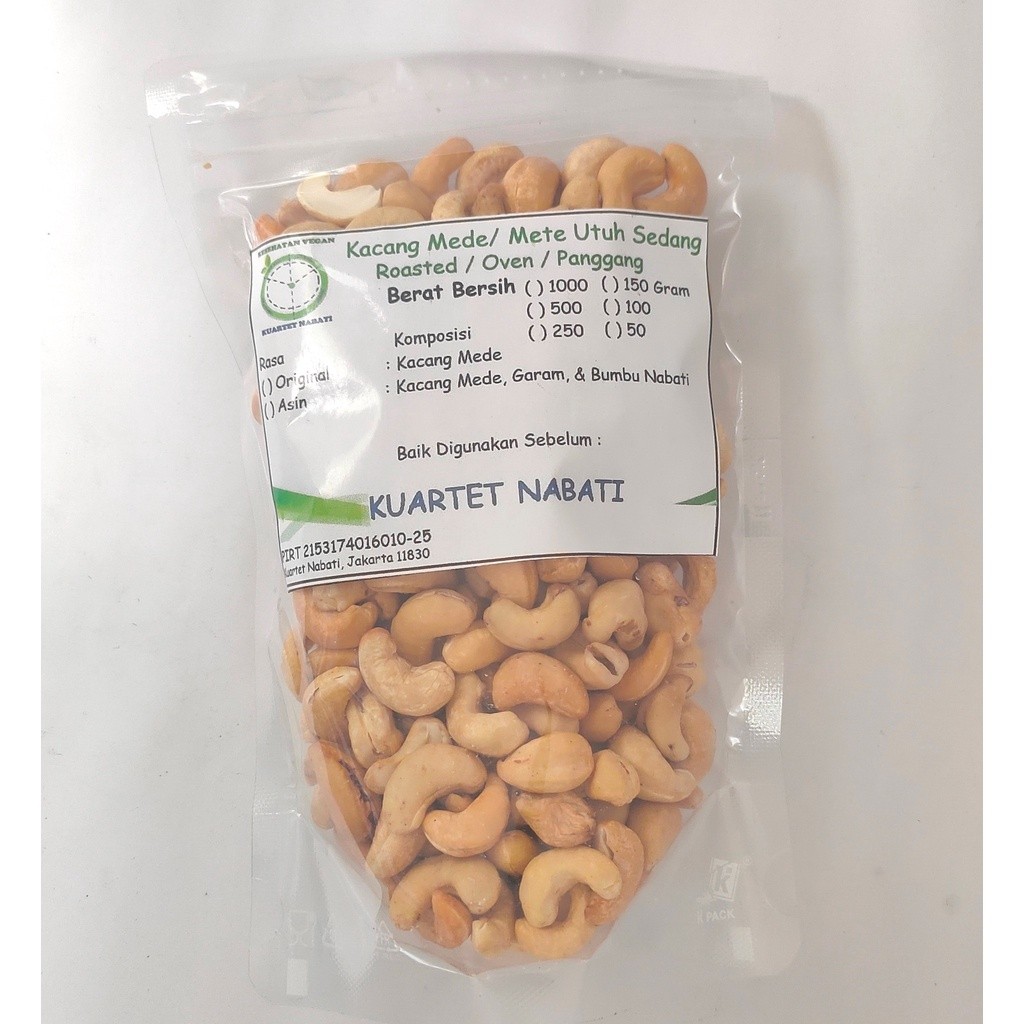 

Terlaris! 250gr Roasted Kacang Mede Utuh Size Sedang / Super - Mete Sulawesi Varian Rasa / Asin /