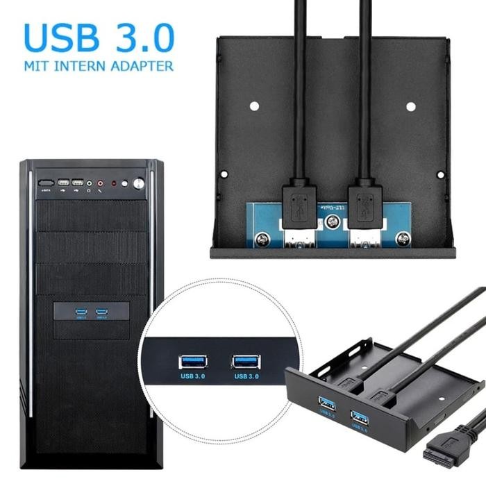 Terlaris Usb 3.0 Hub Adapter 2 Port Internal Front Panel 3.5 Inch For Pc