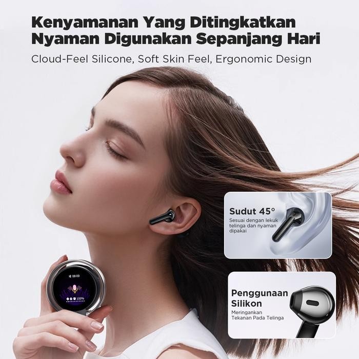 Kinglucky A21 Tws Wireless Bluetooth 5.4 With Mini Led Full Color Screen Earphone Tws Touch Screen