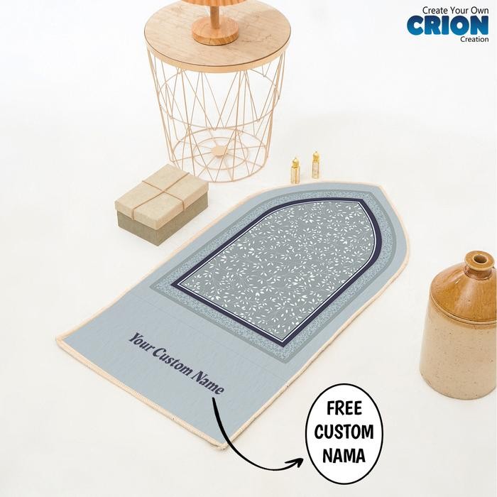 Sajadah Kubah Dewasa Tebal Dengan Bulu Halus Motif Flower - Bisa Custom Nama - By Crion