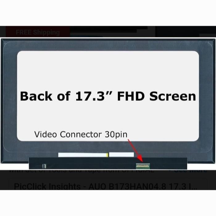 LED LCD LAPTOP MSI GF75 8RD MSI GF75 9RCX-270ID 30 PIN FULL HD