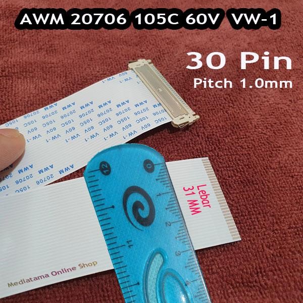 FLEXIBLE 30 PIN LCD LED DISPLAY SCREEN CABLE AWM 20706 105C 60V VW-1