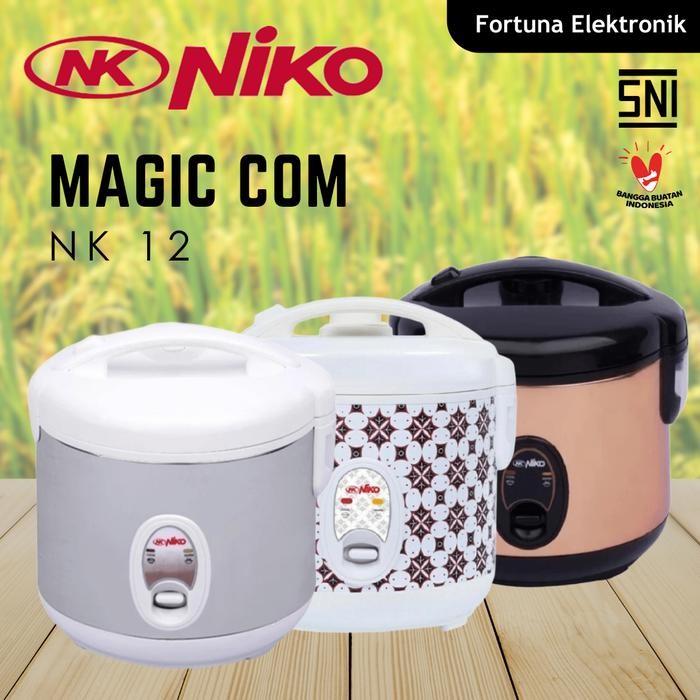 Niko Rice Cooker NK 12 WS / BG / BTQ Magic Com 1.2 Liter Anti Lengket