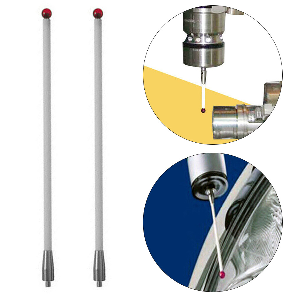 2pc A-5000-8156 CMM Touch Probe Stylus 6mm Red Ball Tips 150mm Thread Ceramic Stem Lightweight CMM M