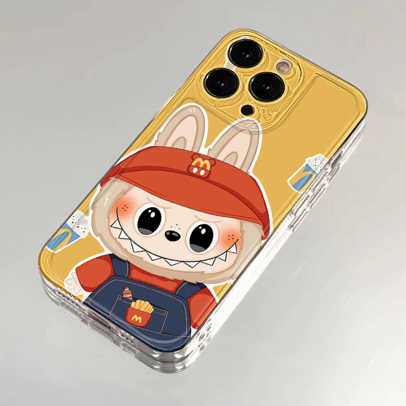 Cinta Labubu Berwarna-Warni Kuning Casing Oppo A60 A3X A5 Pro A16 A5 A52 A3S A72 A92 A78 A8A9 A53 A3