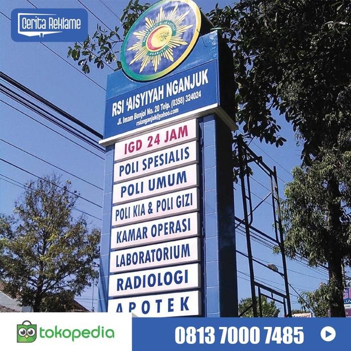 Terlaris Pylon Sign Led I Totem Sign 1 Sisi I Ukuran Dan Desain Bisa Dicustom