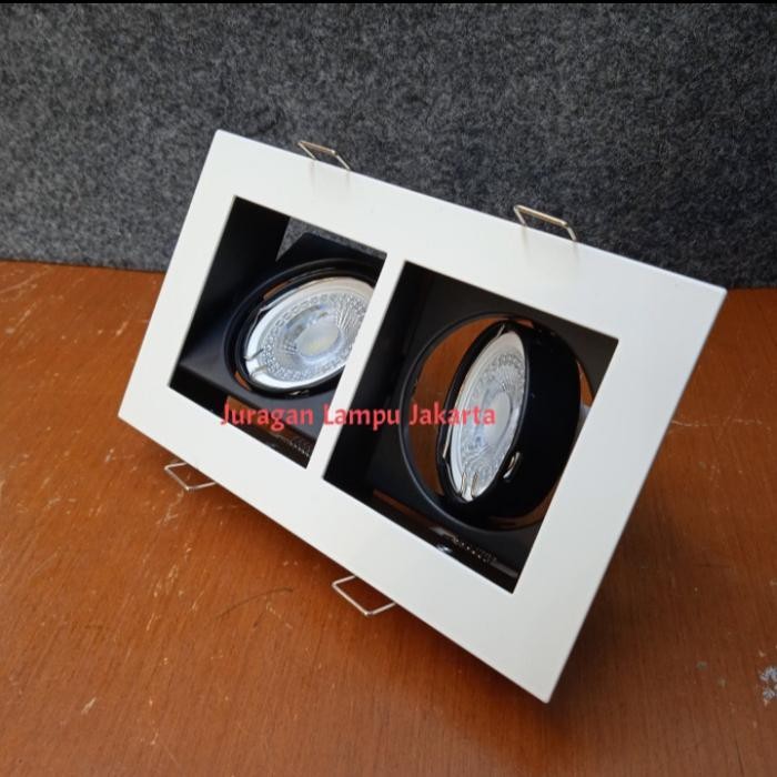 Kap Lampu Mr16 2 Gang Halospot Isi 2 Lampu Mr16 Kap Halogen