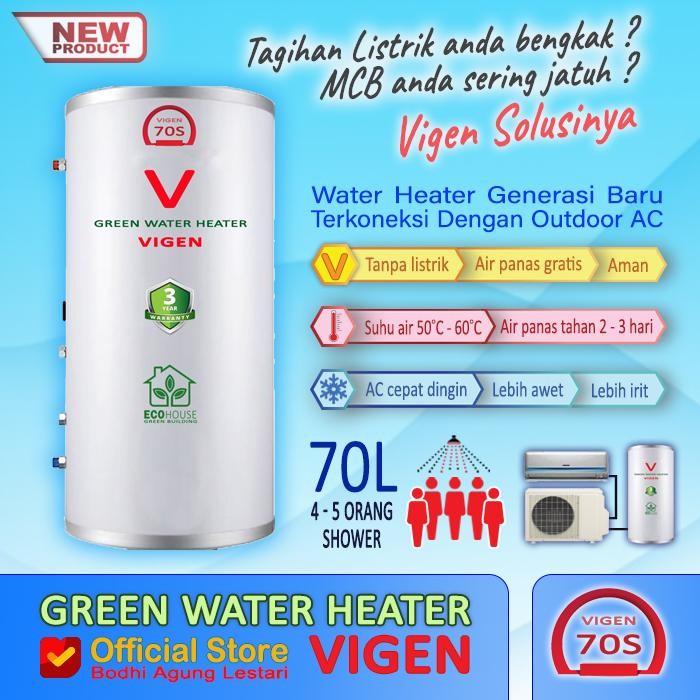 E-Katalog- Green Water Heater Vigen Tipe 70S - Kirim Invoice Grab/Gosend