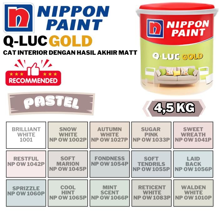 BEST SELLER NIPPON Q-LUC GOLD 4,5KG WARNA PUTIH PASTEL CAT TEMBOK WARNA PASTEL 4,5KG QLUC GOLD