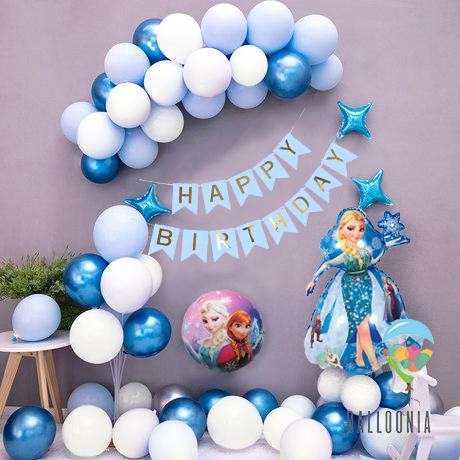 

Set Foil Balloon Frozen Banner Birthday / Dekorasi Ulang Tahun Elsa