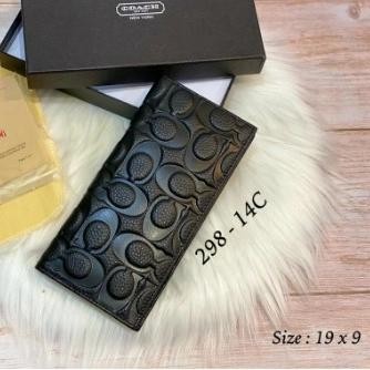 BEST SELLER Coach Signature Embossed Leather wallet Dompet panjang pria Premium hb