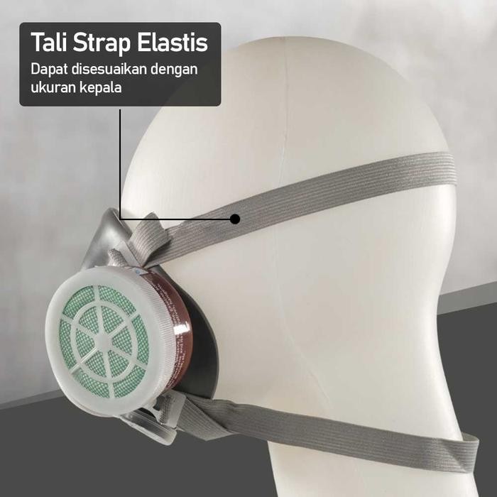 Topeng Gas Lab Kimia Taffguard N8305 Safety Mask Masker Cat Respirator Half Face With Activated