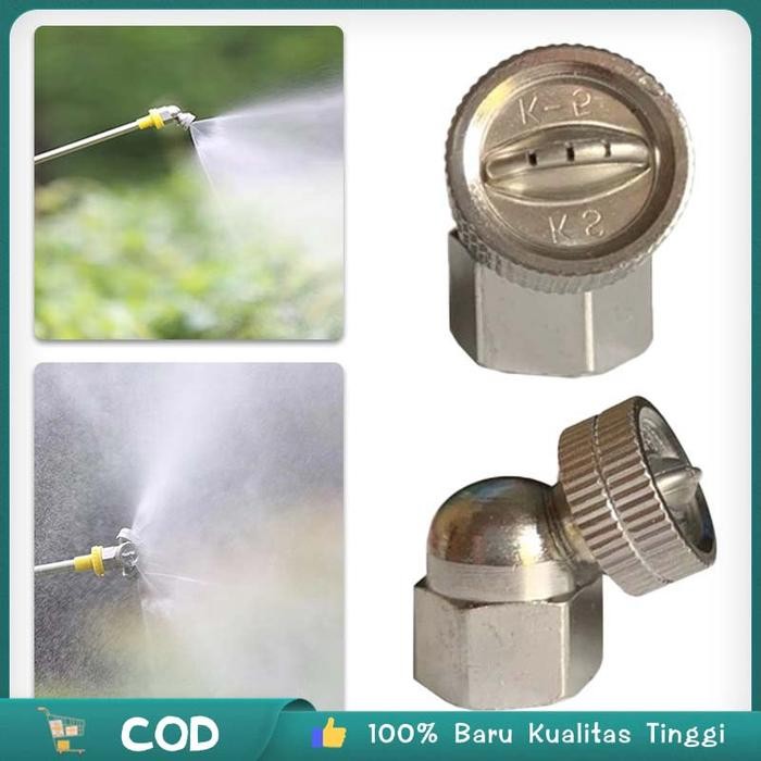 2Pcs Nozzle Sprayer Pertanian Kabut Kuningan Lubang 3 Nozzle Kabut Sprayer Nozzle Sprayer Bengkok