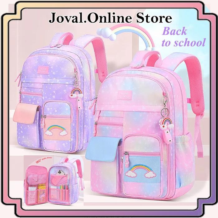 Tas Ransel Sekolah Anak Perempuan Motif Pelangi Tas Sekolah Sd Smp Sma