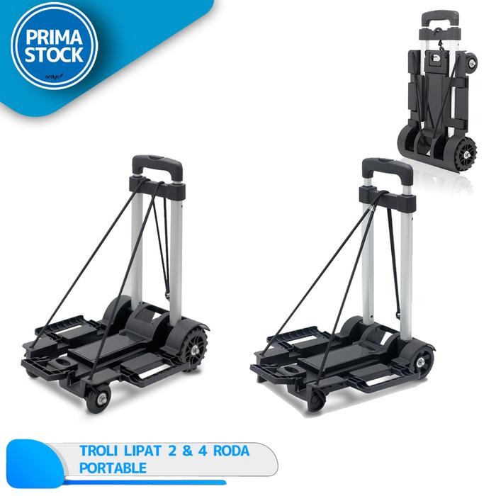 TROLI LIPAT BARANG + TALI IKAT ALUMINIUM TROLLEY GAS GALON 2 4 RODA