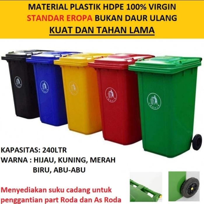TEMPAT SAMPAH BESAR-TONG SAMPAH BESAR-BAK SAMPAH BESAR 240 LITER MURAH