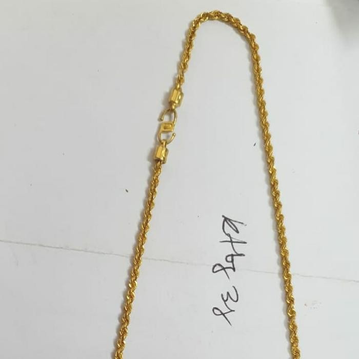 PREMIUM Kalung rantai tambang emas asli / kalung emas kuning polos 3gram 700