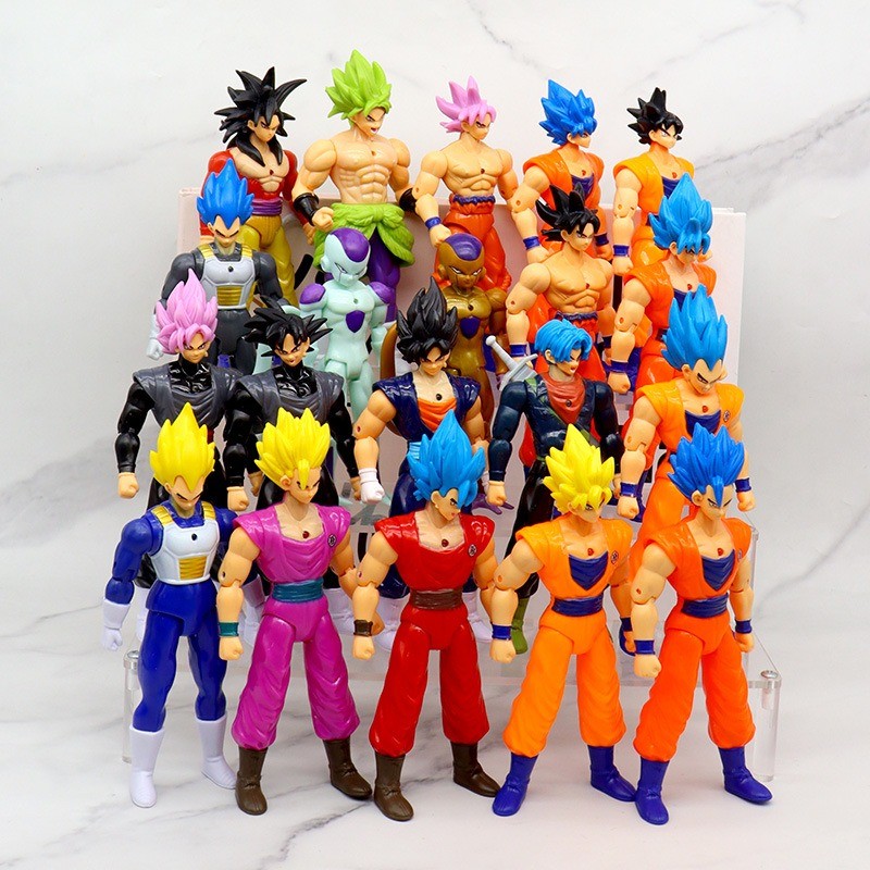 5Pcs/Set New Dragon Ball Action Figure Shf Super Saiyan Son Goku Vegeta Anime Figurine Movable Doll