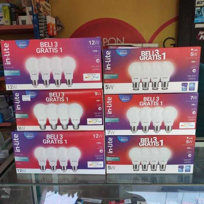Lampu Inlite Bolam LED INLITE murah 5w 7w 9w 12w 15w