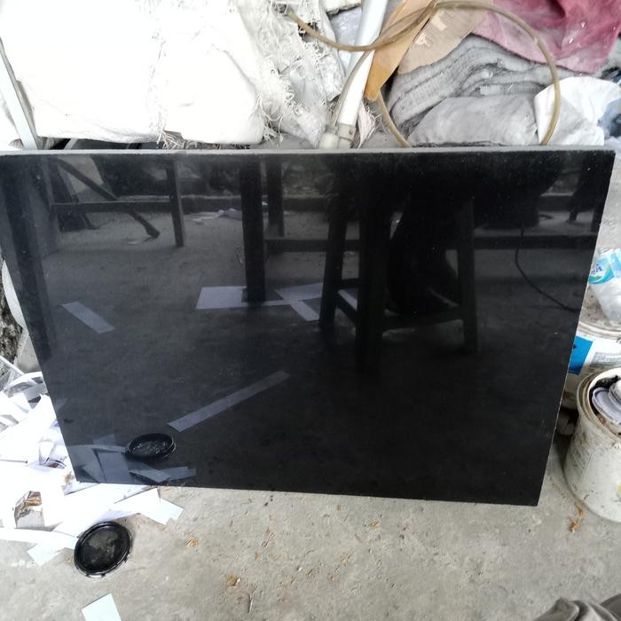 PREMIUM Batu lembaran marmer hitam atau andesi/granit ukuran 40cm x 60cm