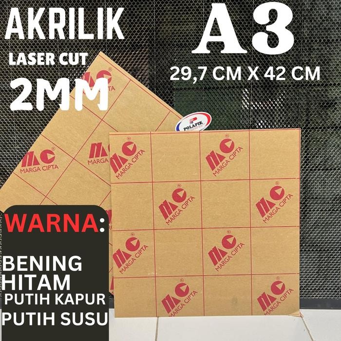 PREMIUM Akrilik A3 Akrilik ukuran A3 tebal 2mm A3 /Akrilik A3 tebal 2mm Acrylic lembaran cutting