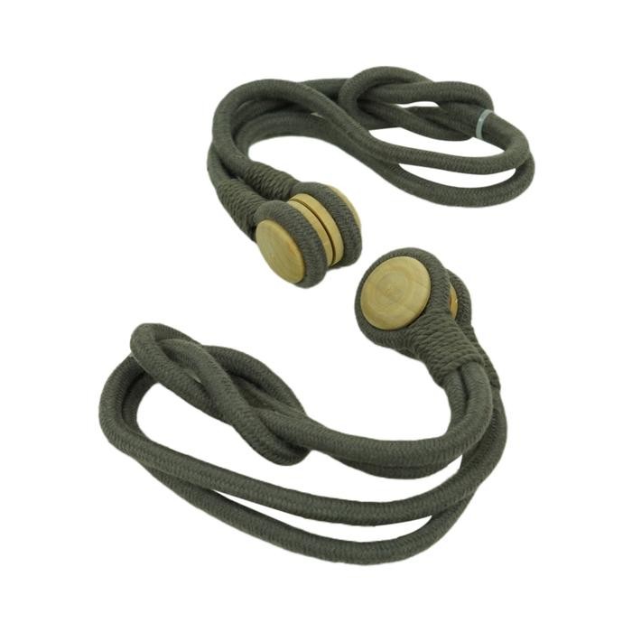 PREMIUM Informa - Tali Pengikat Gorden Magnet Cotton Rope Buckle - Abu-Abu